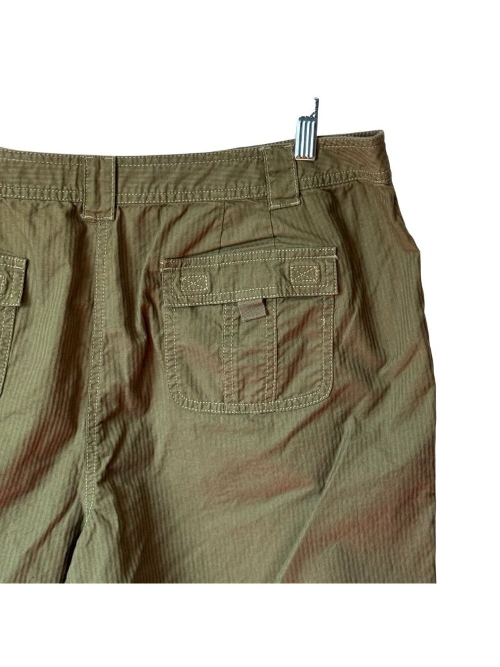 J Jill Shorts Size 18 Green Striped Genuine Fit Below Waist Relaxed Fit Cotton - Picture 7 of 15